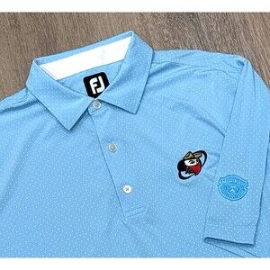 Footjoy Medinah Country Club Polo Shirt Mens Large Blue Golf Performance Stretch